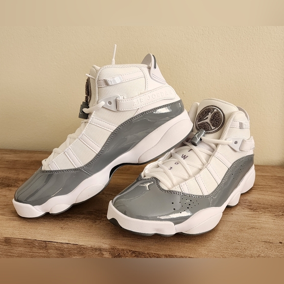 Nike Air Jordan 6 Rings Shoes 'White Cool Grey' 322992-121 Men's Size 8 New - Picture 2 of 10